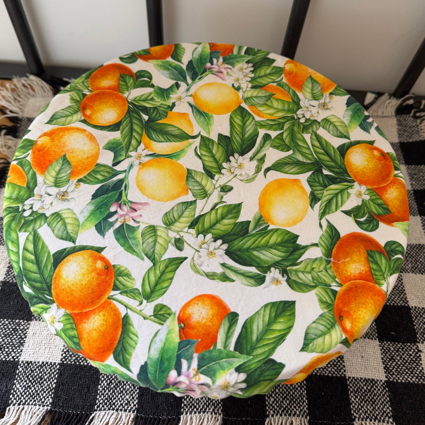 Oranges and Lemons Reversible Cotton Bowl Cover