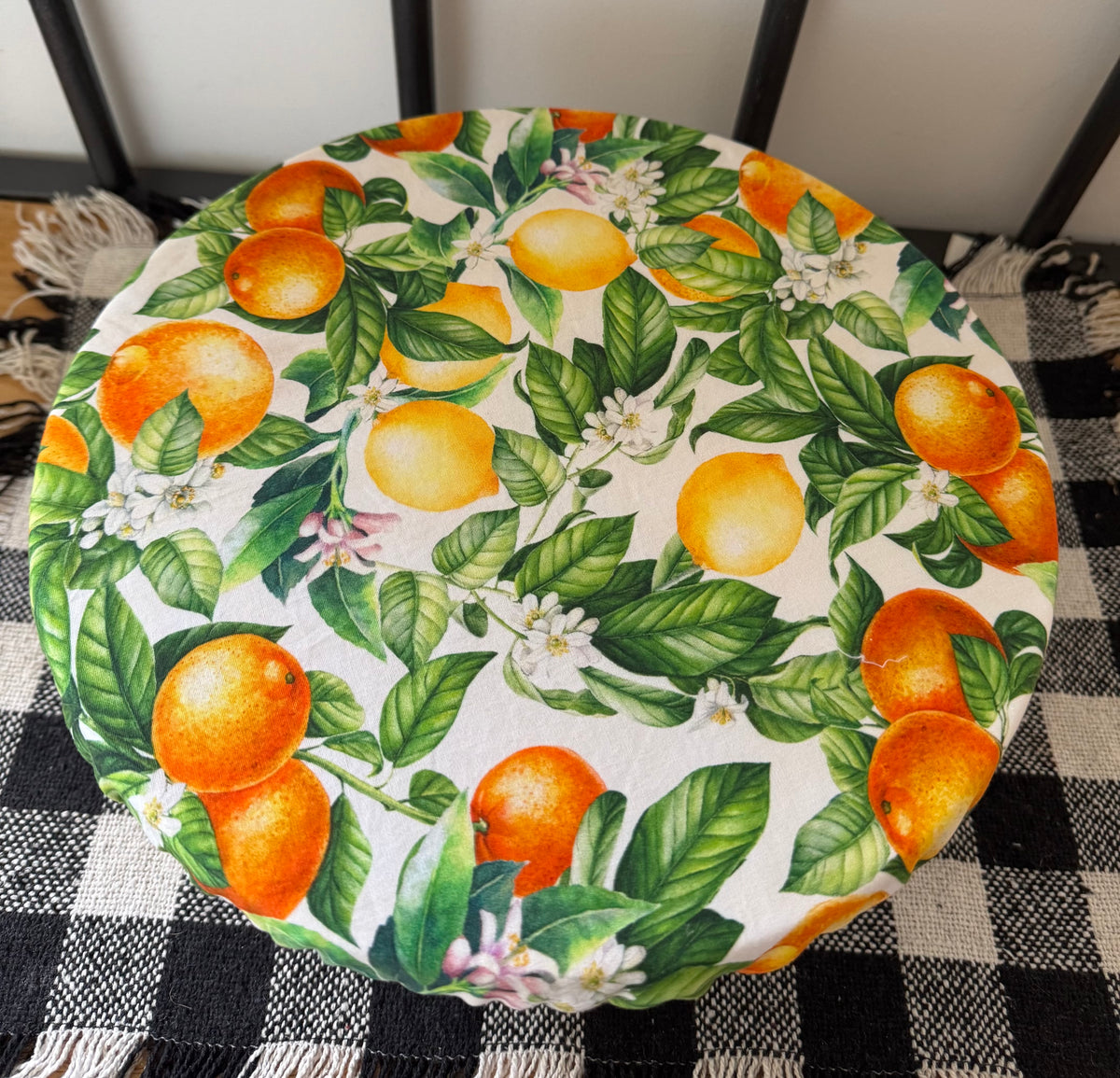 Oranges and Lemons Reversible Cotton Bowl Cover