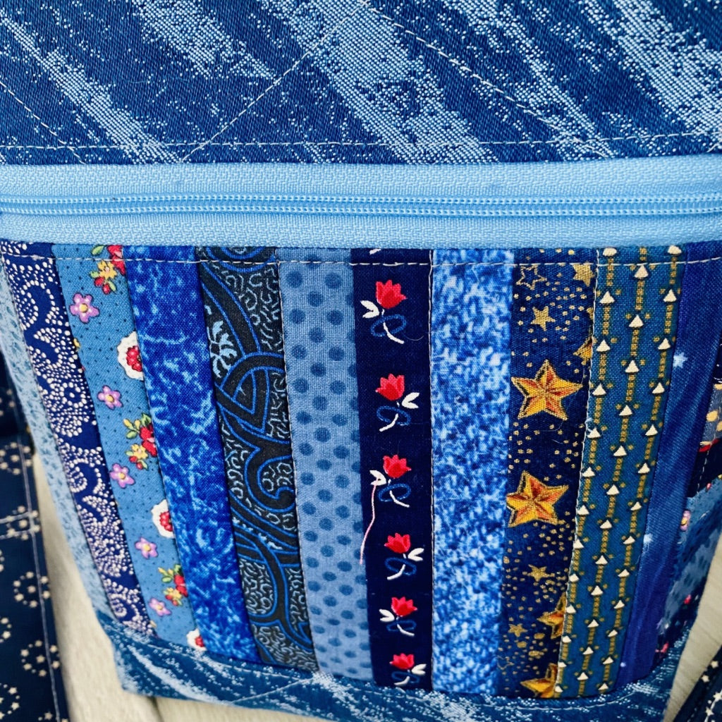Celestial Blue Denim Crossbody Tote