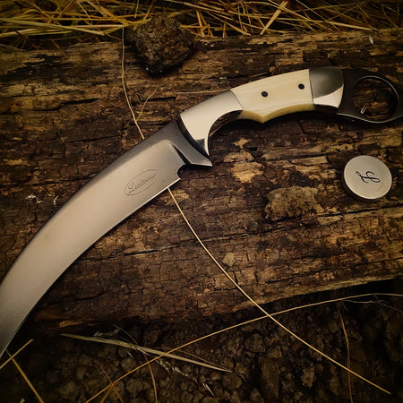 Art knife exotic leather sheath wood timber