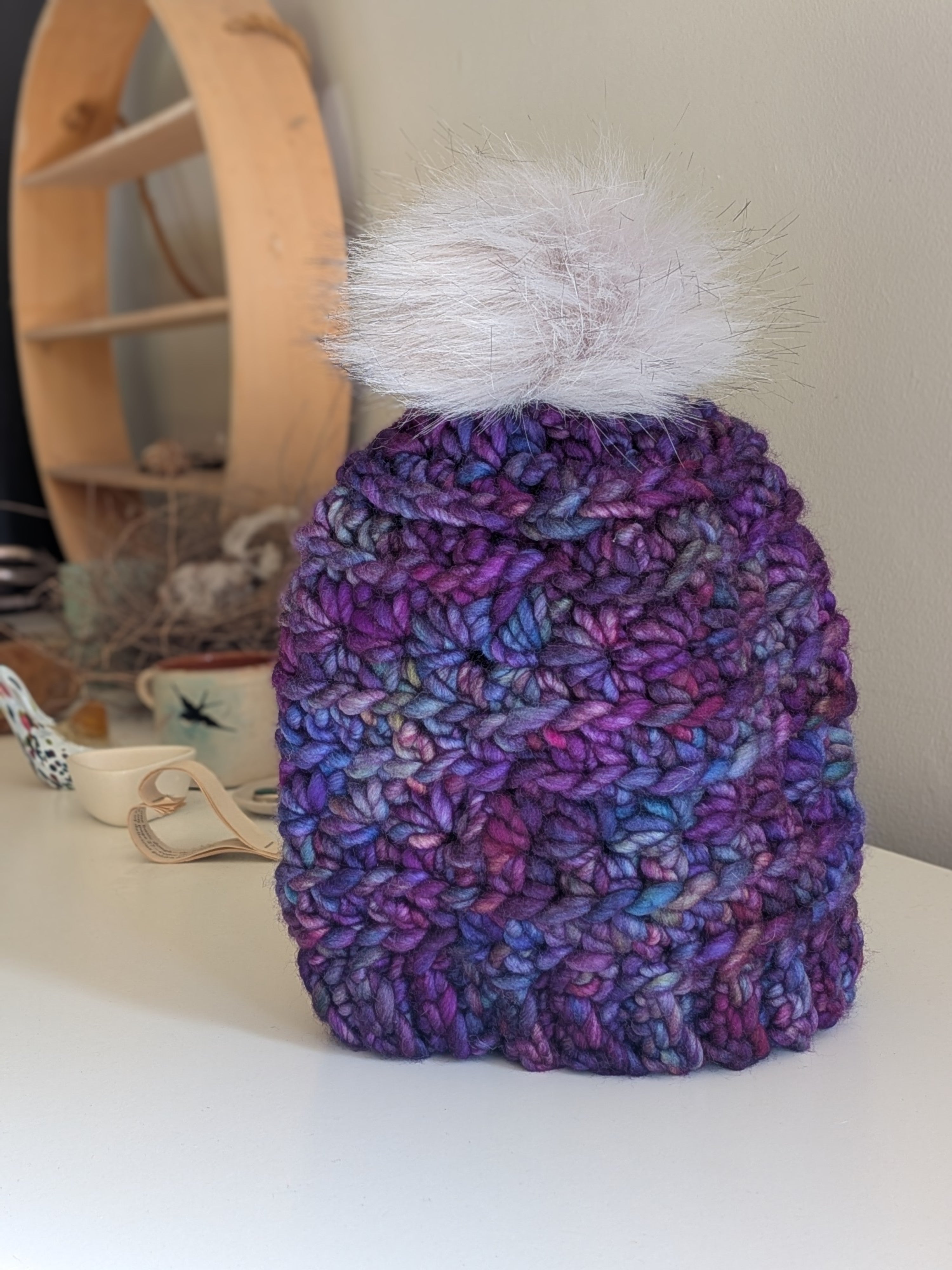 Merino Adult Beanie Purple
