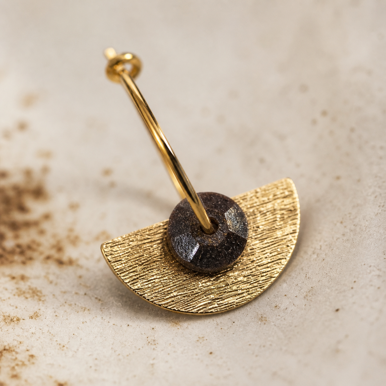 Nina recycled coffee gem hoop earrings | Atelier Cayelle