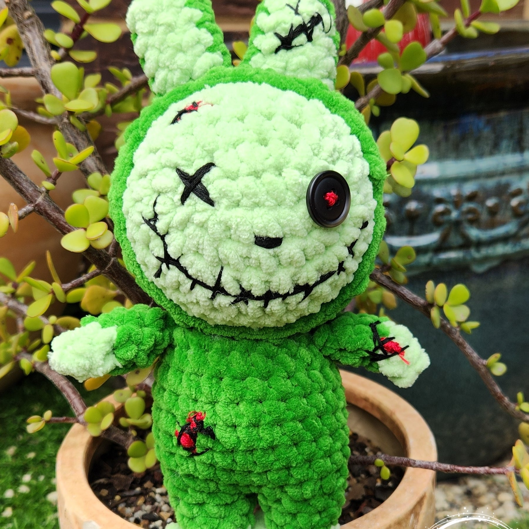 Crochet Halloween Zombie Bunny Doll