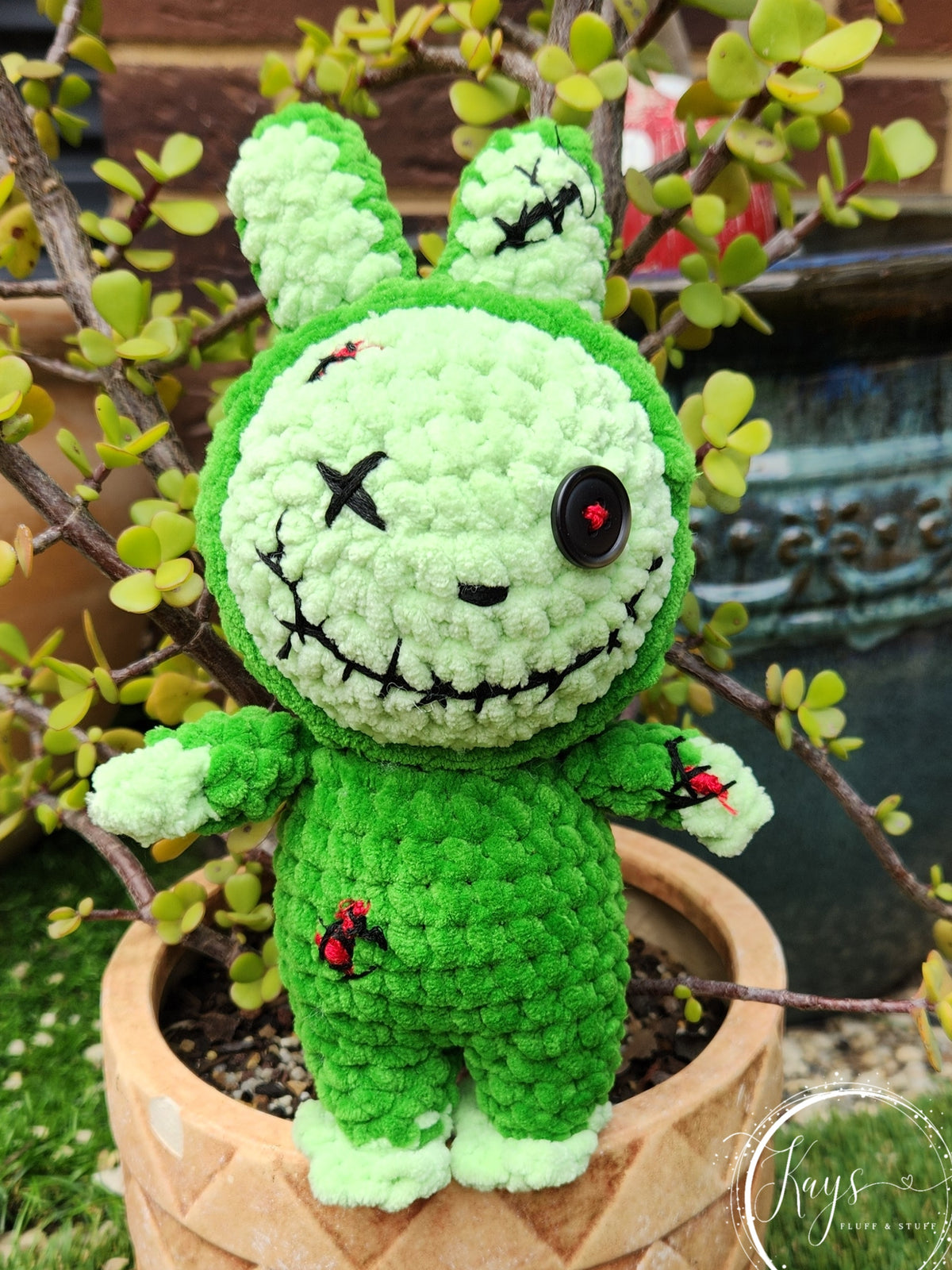 Crochet Halloween Zombie Bunny Doll