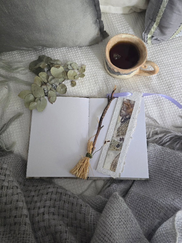 Handmade Coptic Stitched Journal – Botanical Eco Printed Original Art Cover