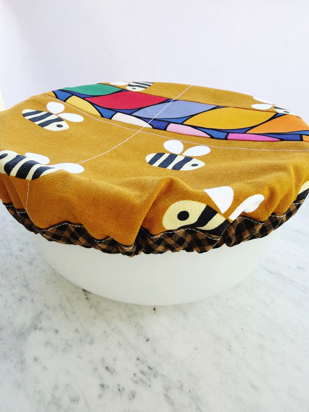 Bees reusable fabric bowl covers. Set of two. Proofing cloths.