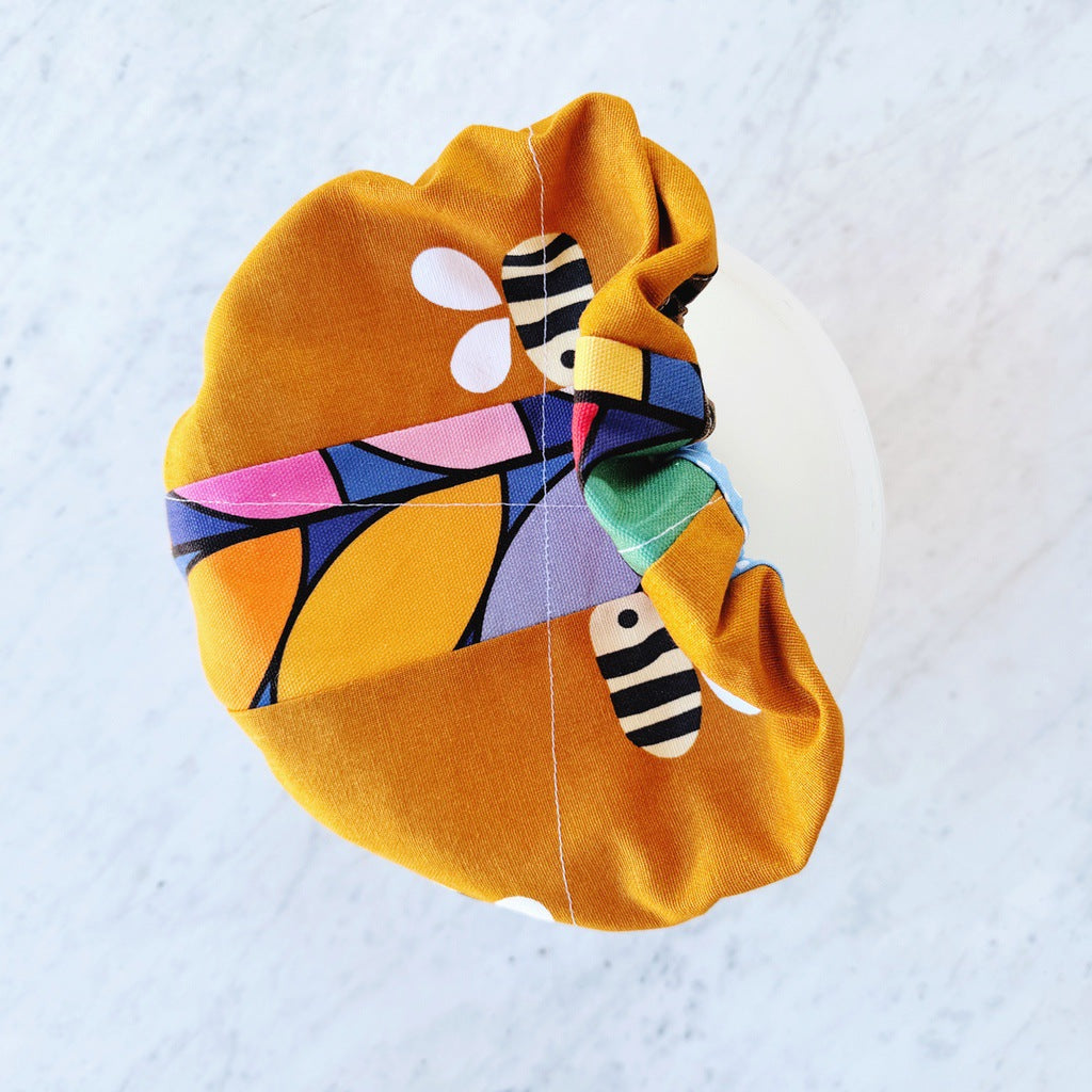 Bees reusable fabric bowl covers. Set of two. Proofing cloths.
