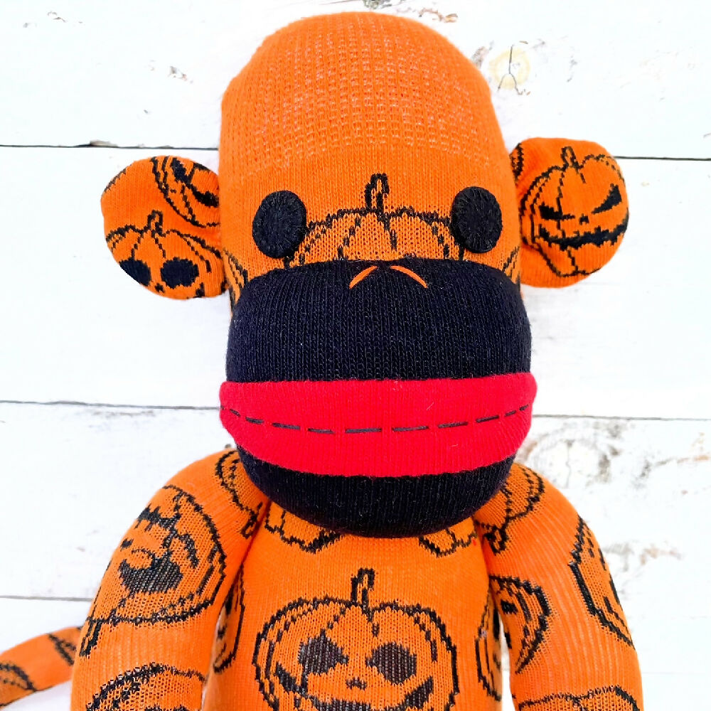 Ichabod the Sock Monkey - Halloween - READY TO SHIP soft toy