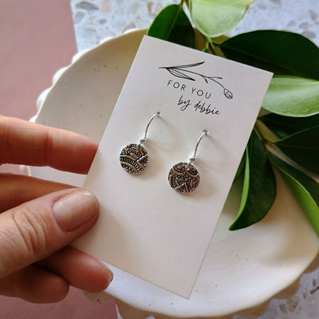 Fine silver earrings- floral