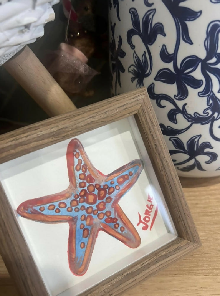 Little starfish watercolor framed