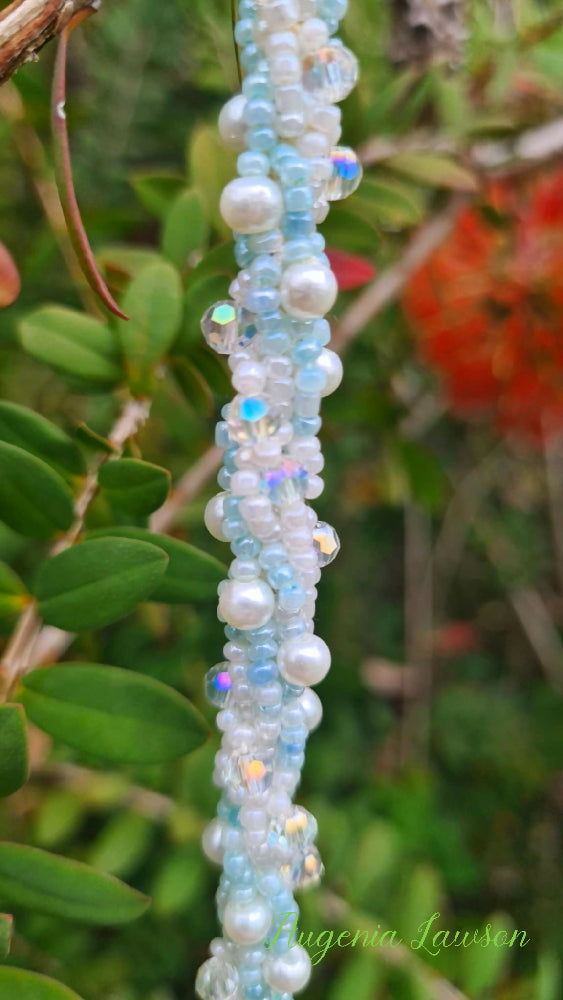 Sparkly Blue beadwoven necklace