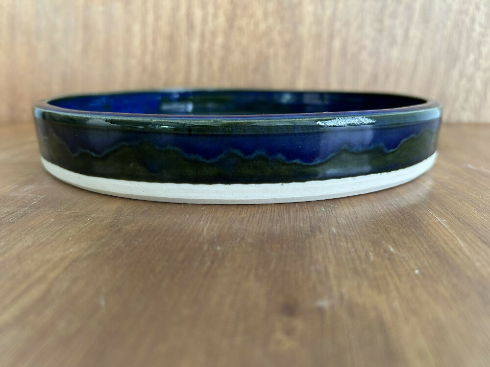 Blue ceramic serving dish