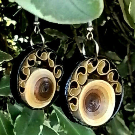 Quilled Earrings in Ombre Brown Circles