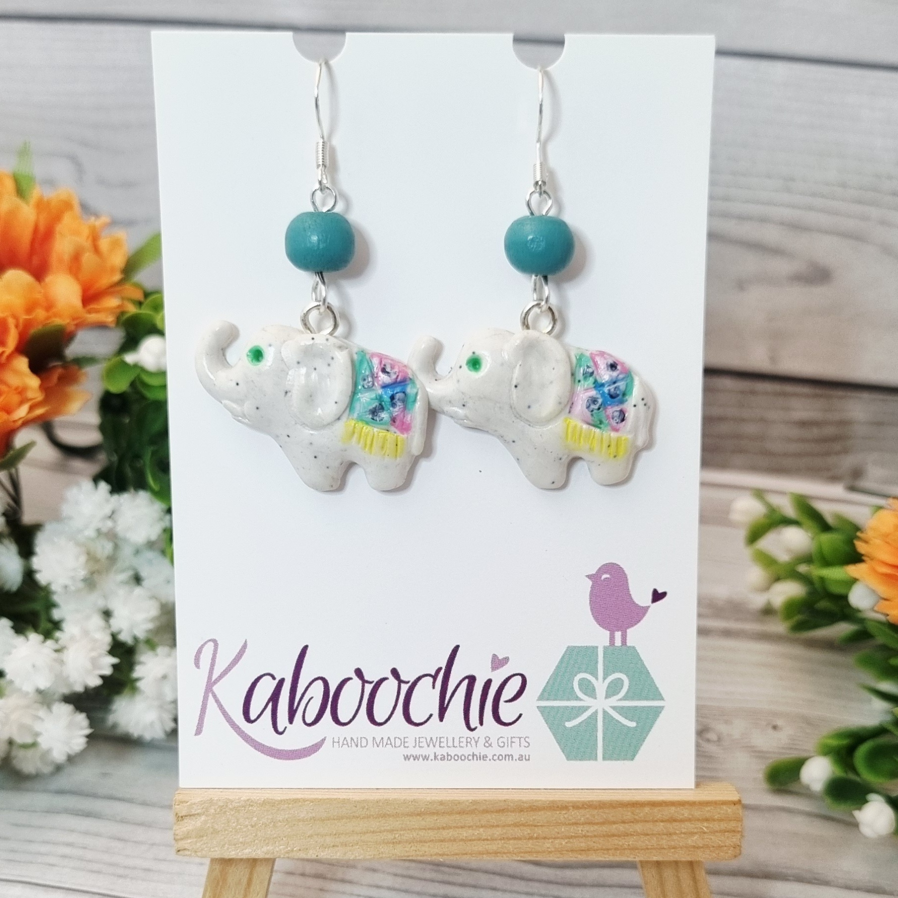 Little Elephants with Blankets Earrings for Animal Lovers