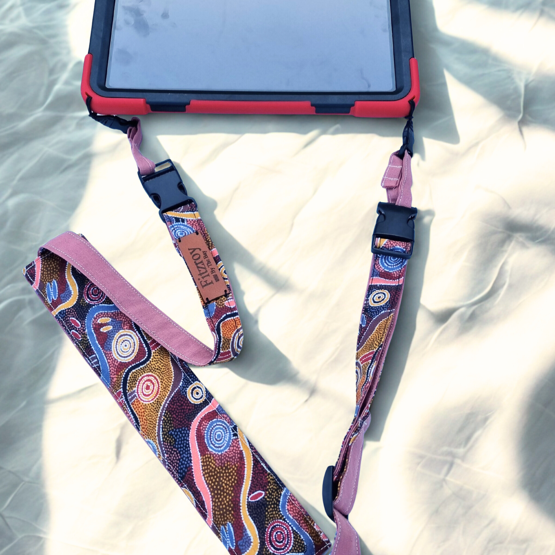 Strap for iPad and AAC Devices - Australian Indigenous print
