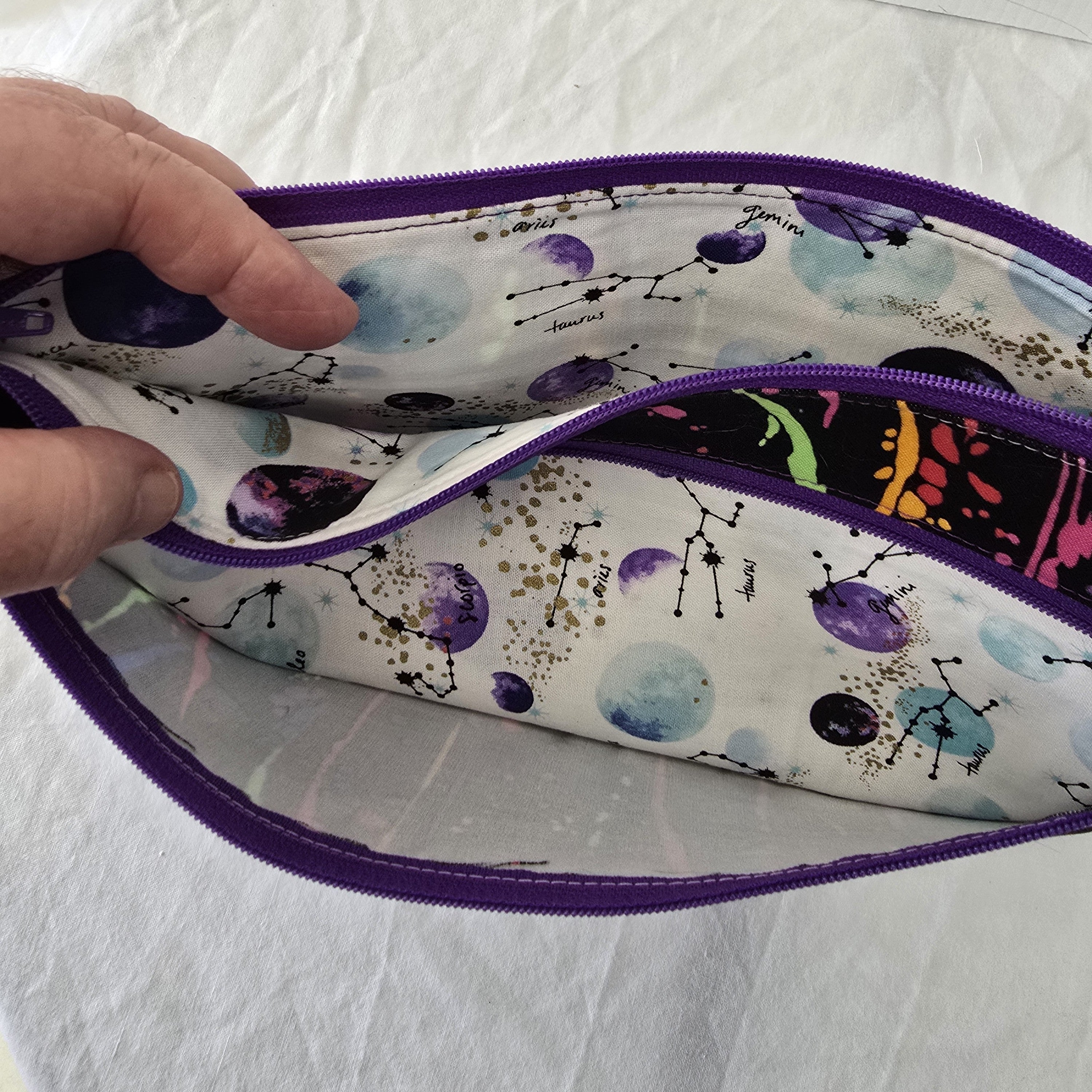 Splash Coloured Double Zippered Pencil Case