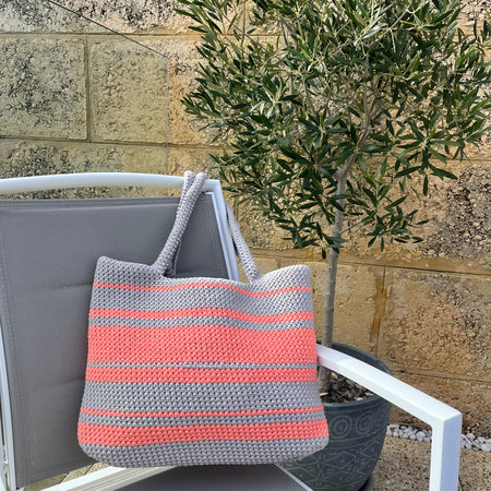The Everyday Crochet Tote Bag - Peach Sorbet
