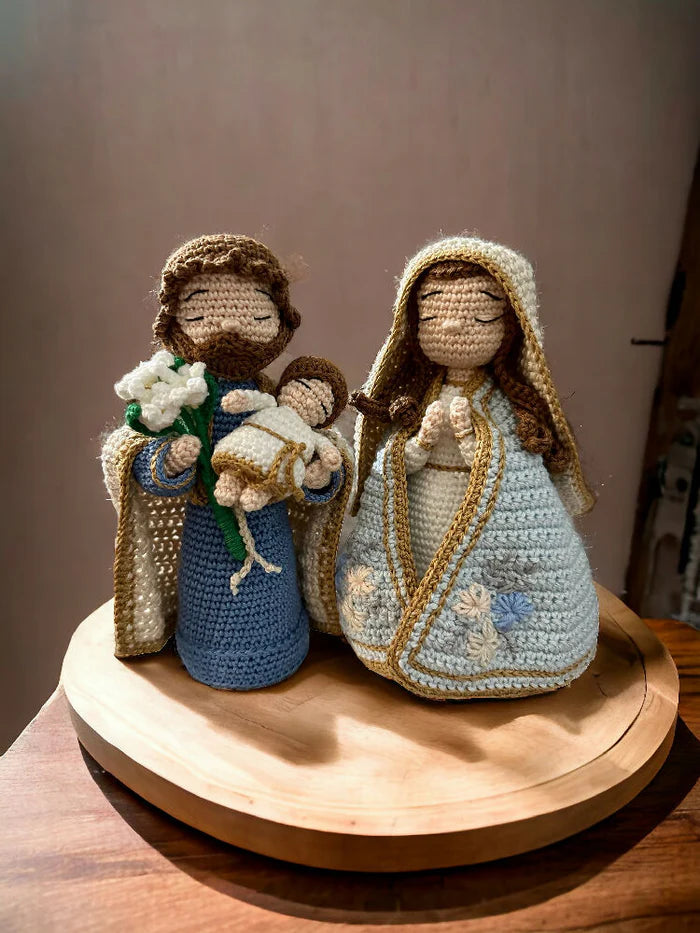 Crochet Holy Family Nativity Scene