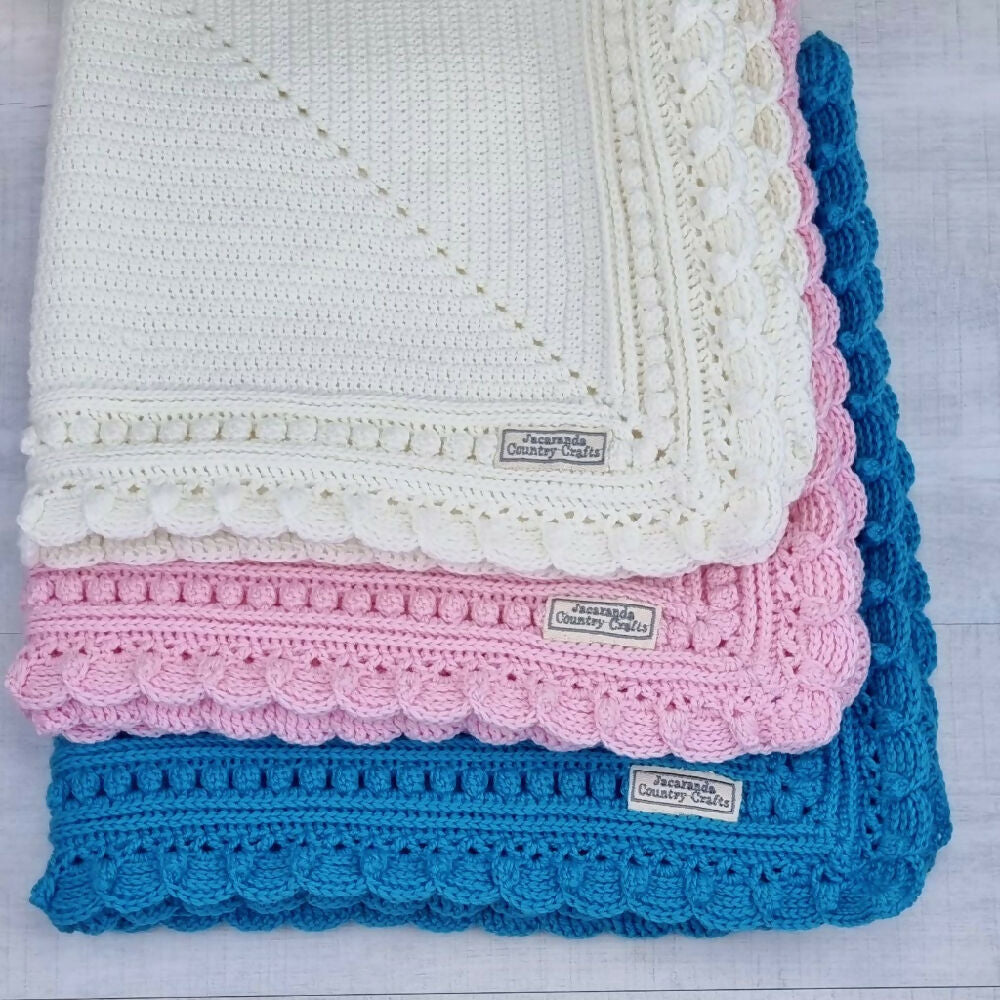 Magnolia Wool Baby Blanket Frost Pink Aquarium