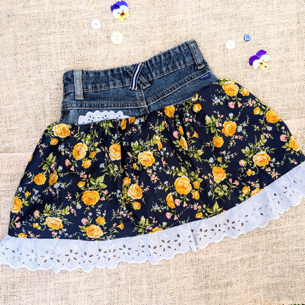 upcycled-denim-skirt-size-3-4-yellow-roses-navy-australian-handmade-sewing-artist-the-denim-patch (3)