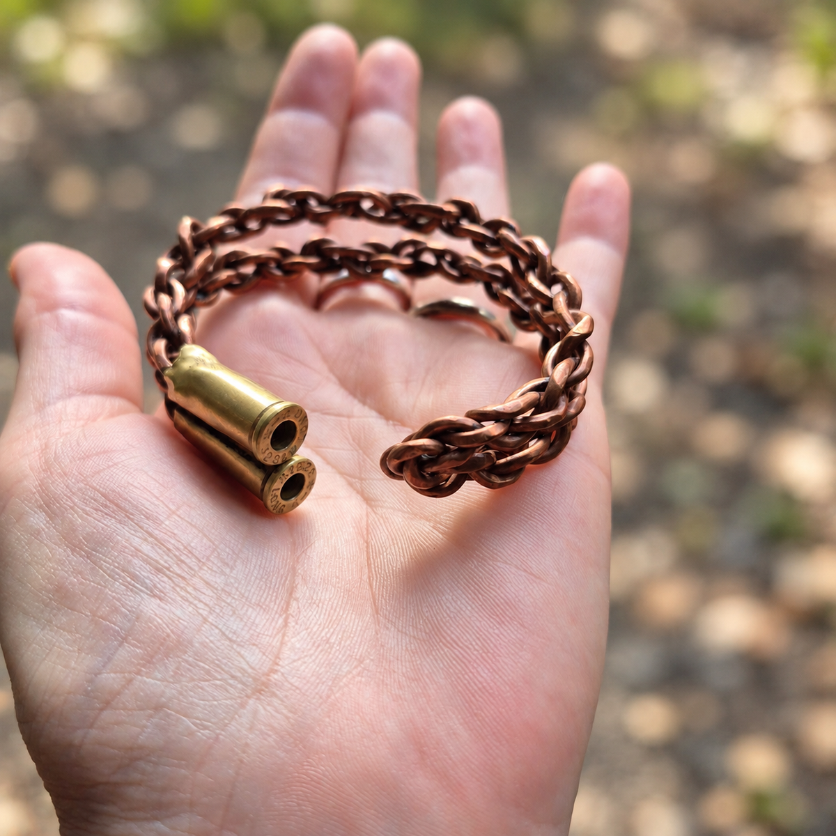Handmade Interlinked Copper Chain Bracelet B029