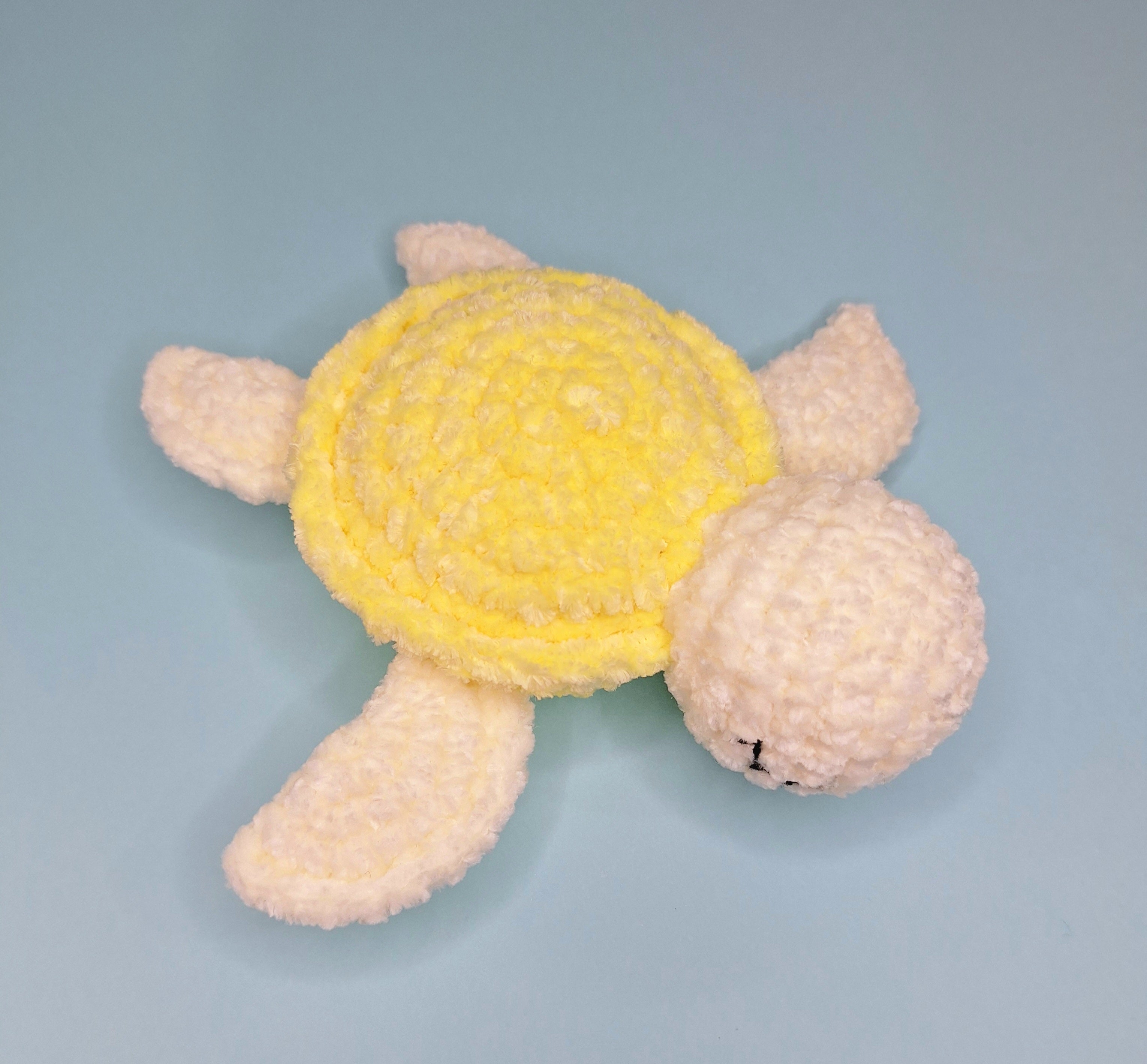Handmade Velvetine Baby Turtle- Soft, Crochet Plush Toy