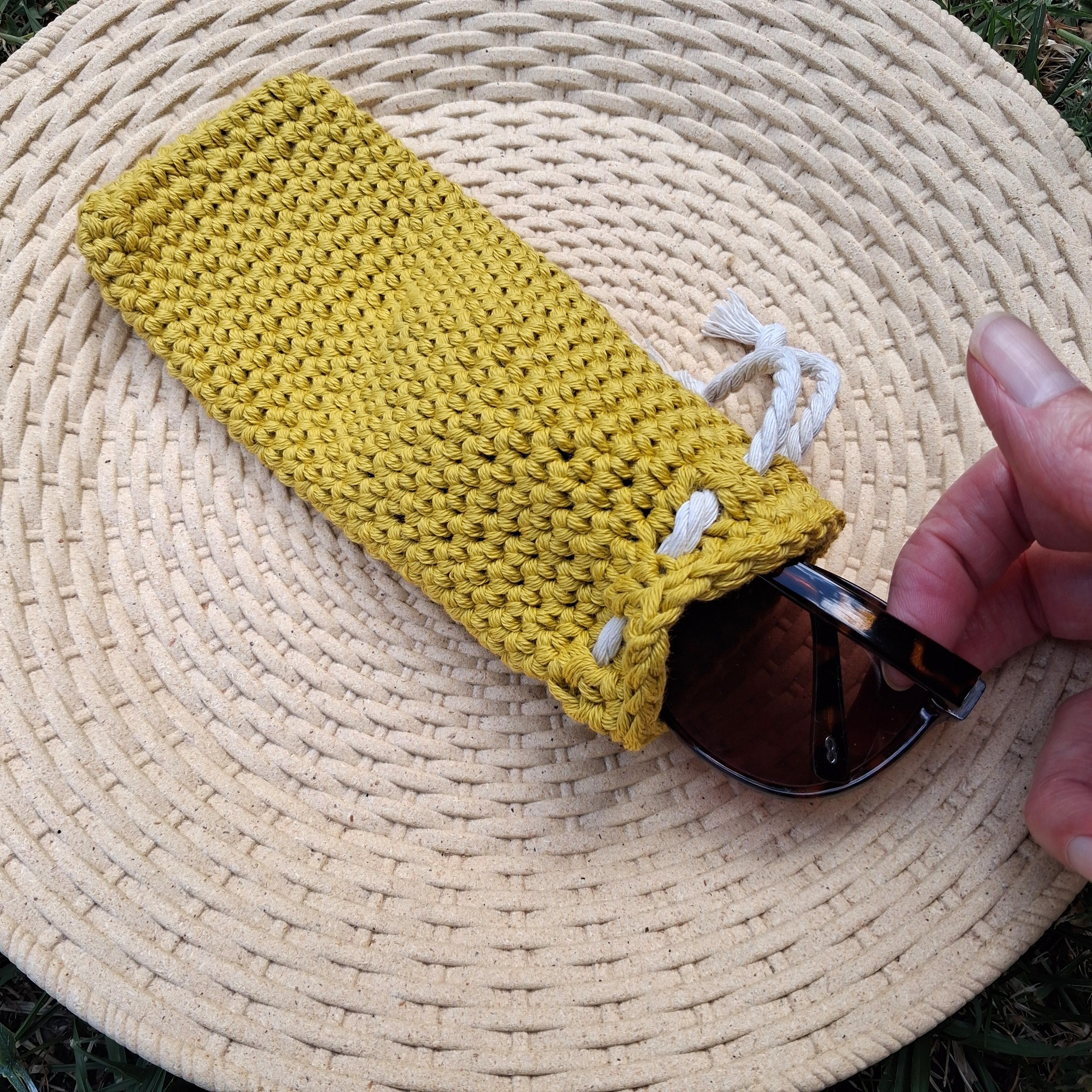 Handmade Crochet Glasses Case - 100% Cotton