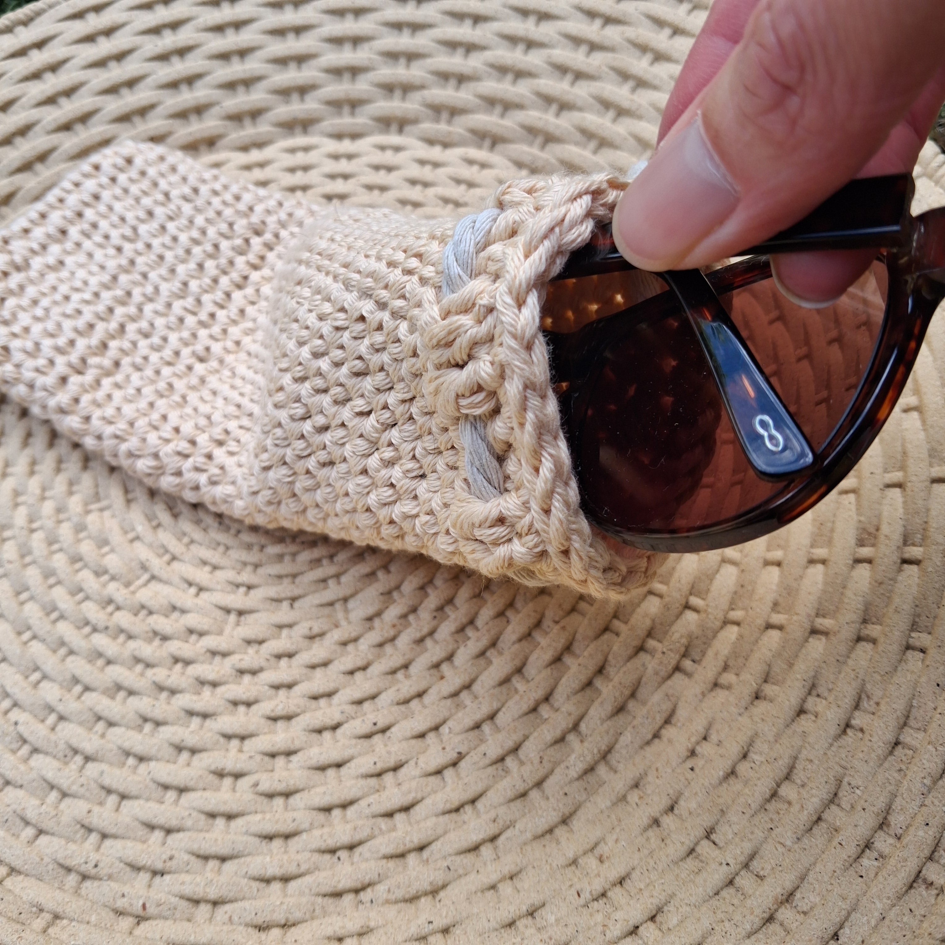 Handmade Crochet Glasses Case - 100% Cotton