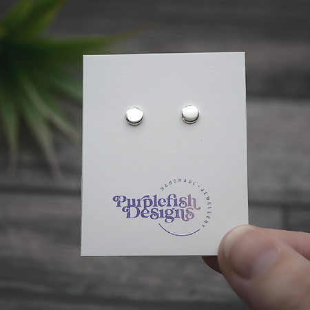 Tiny Dot Studs - Handmade Sterling Silver Round Earrings