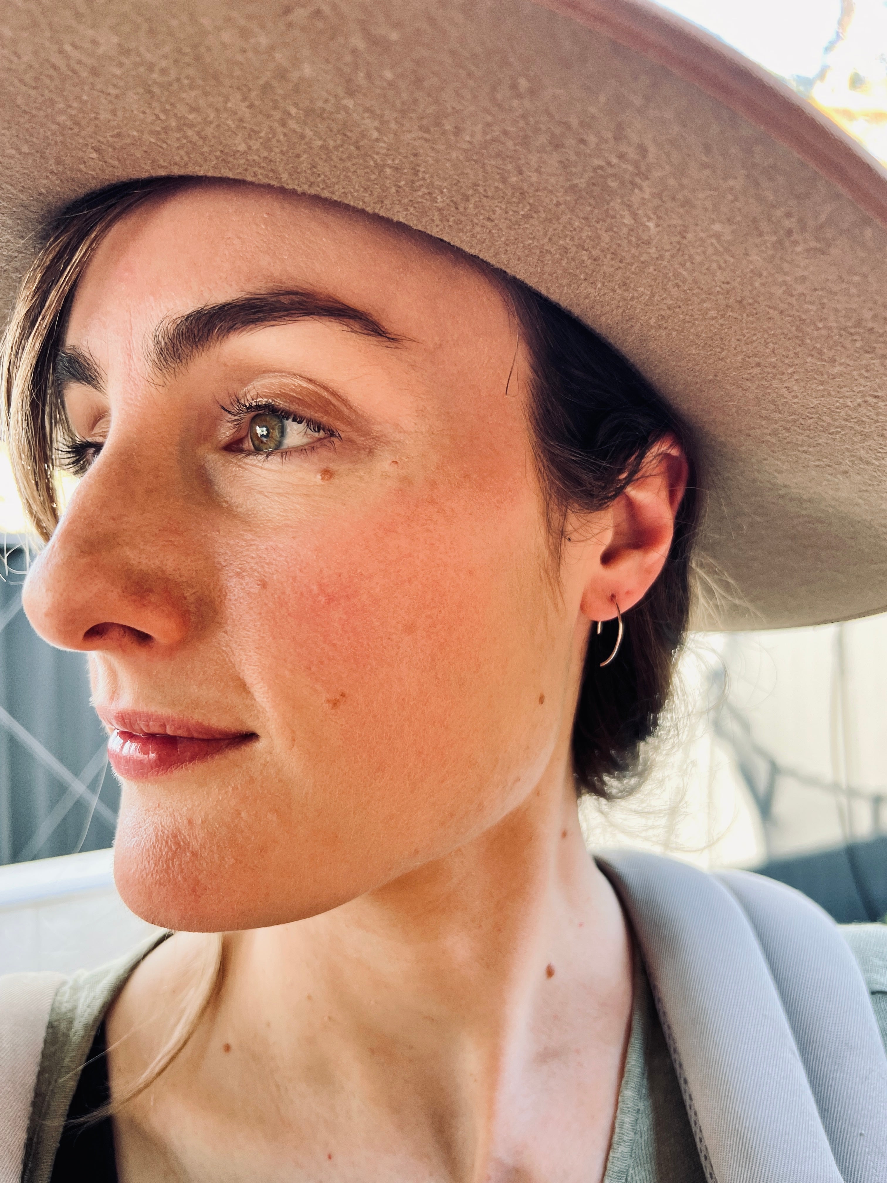 Handmade Half-moon Hoop Earrings in Gold | Silver