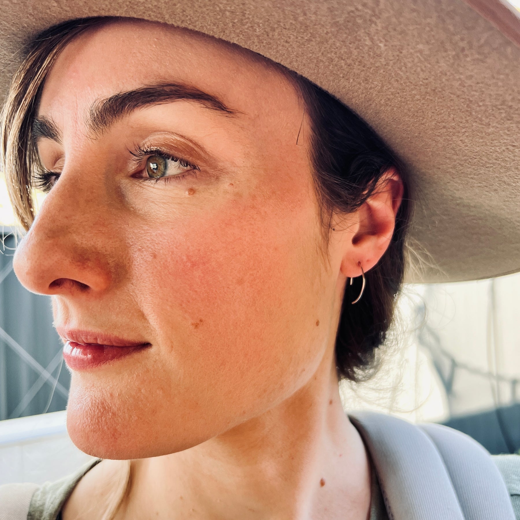 Handmade Half-moon Hoop Earrings in Gold | Silver