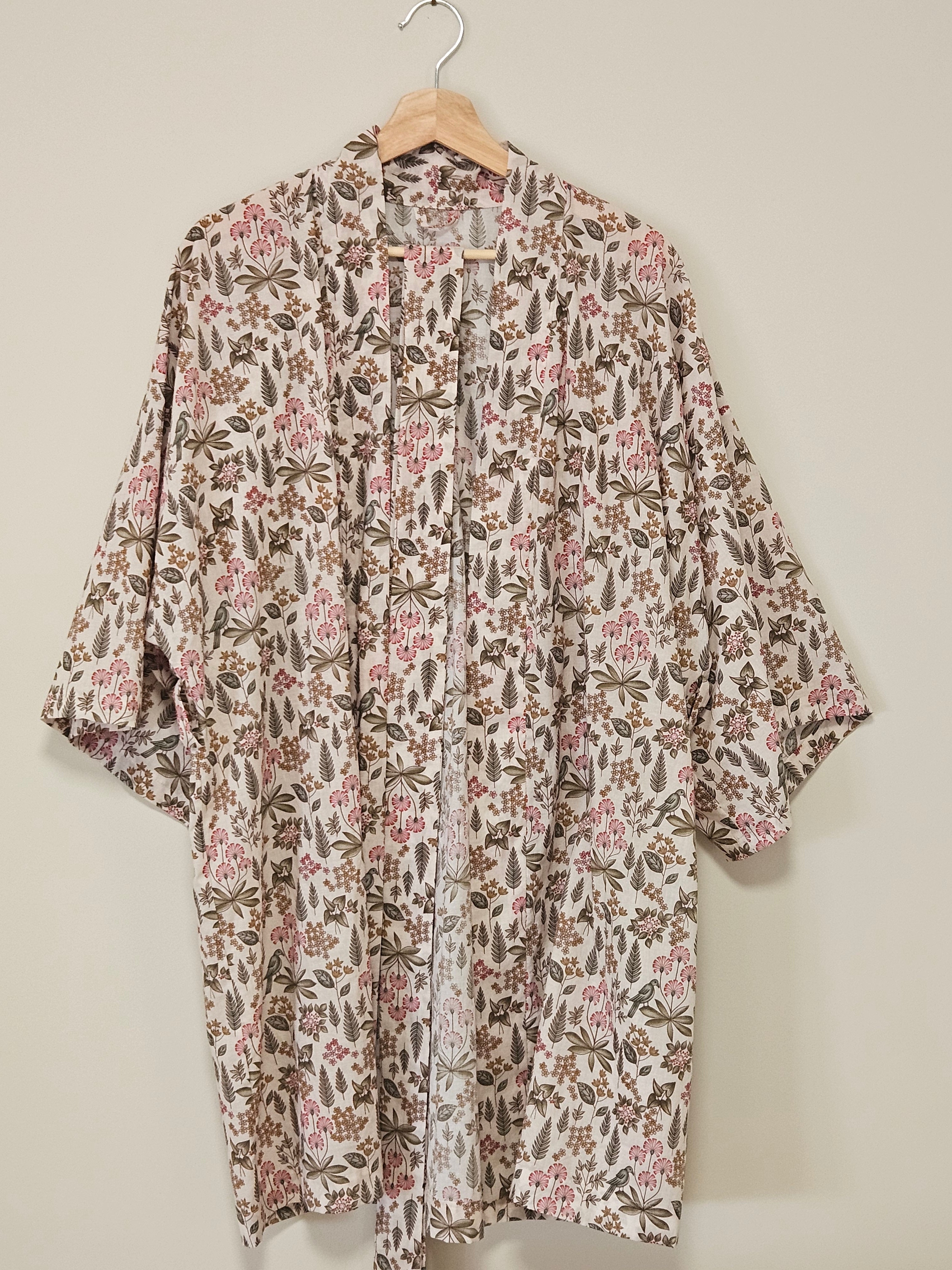 100% Cotton lightweight Dressing Gown in Spring Flower