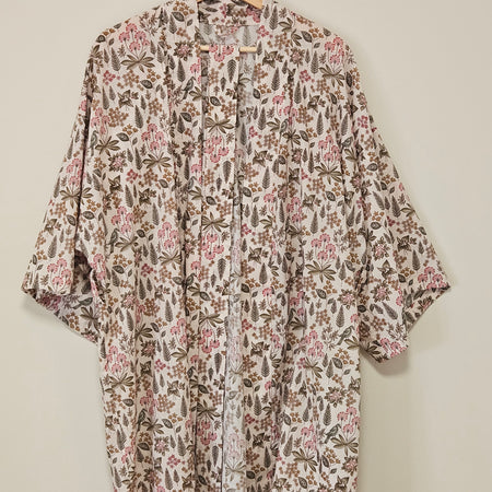 100% Cotton lightweight Dressing Gown in Spring Flower