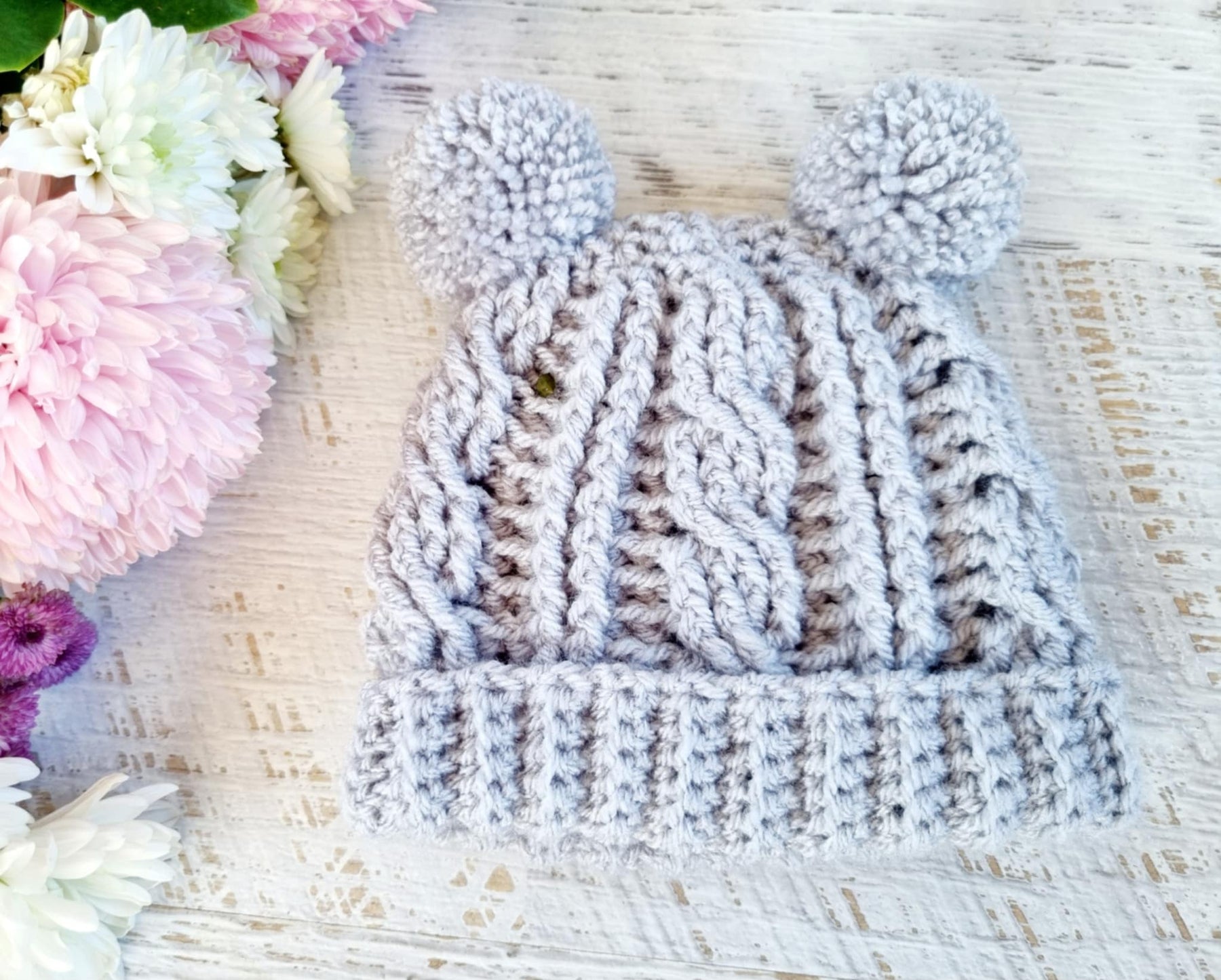 Baby Beanie | Newborn | Cable | Crochet | Knit | Hat
