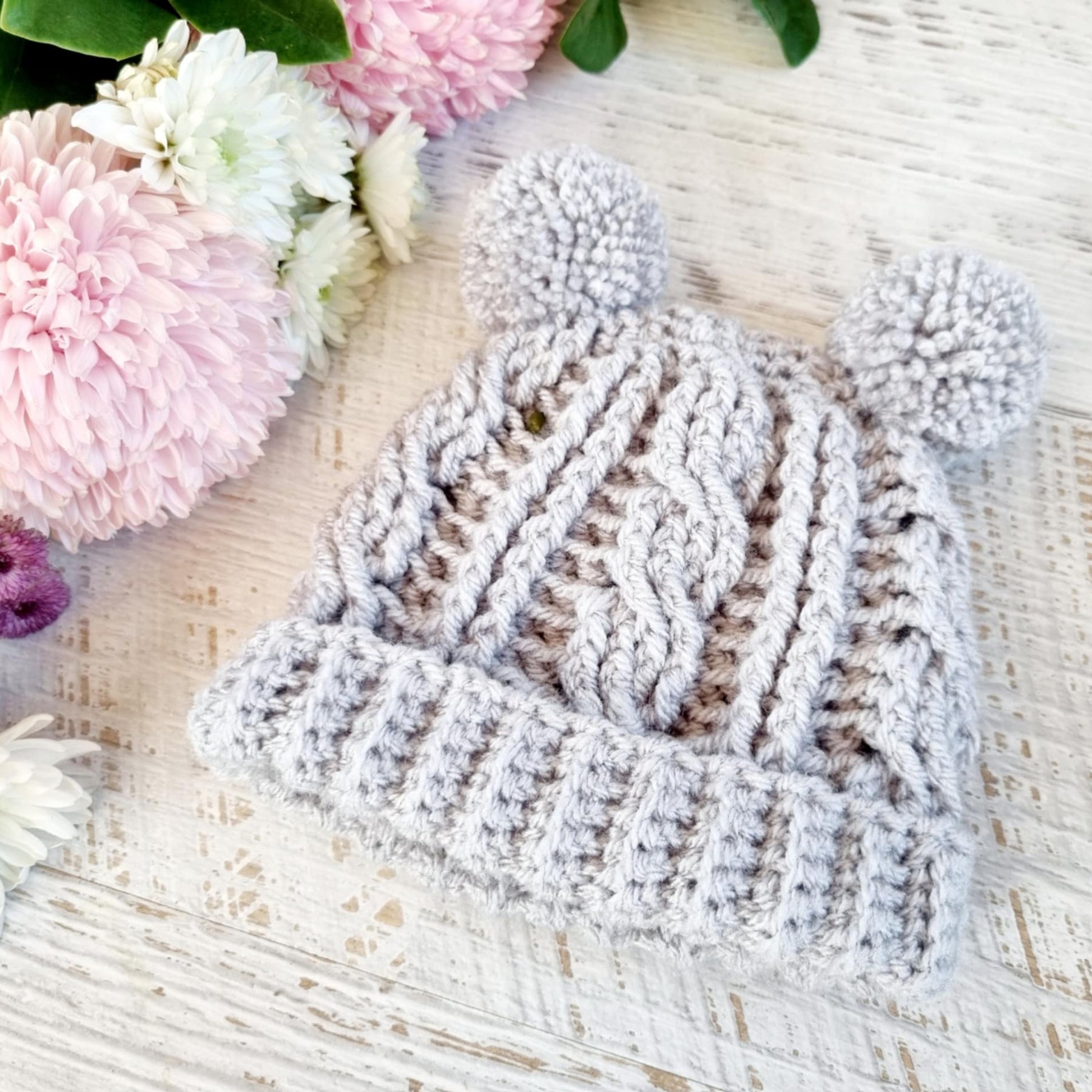 Baby Beanie | Newborn | Cable | Crochet | Knit | Hat
