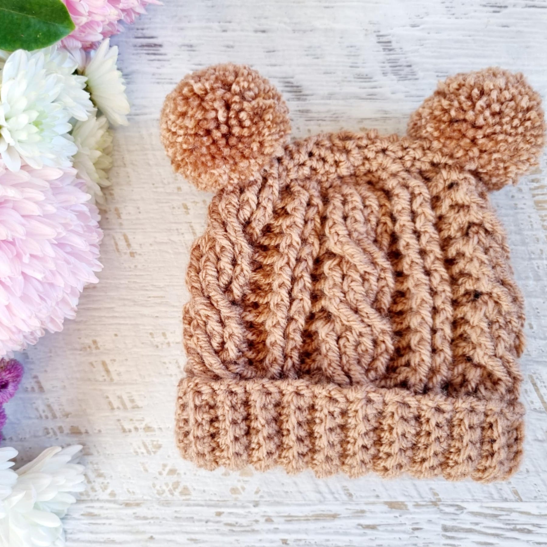 Baby Beanie | Newborn | Cable | Crochet | Knit | Hat