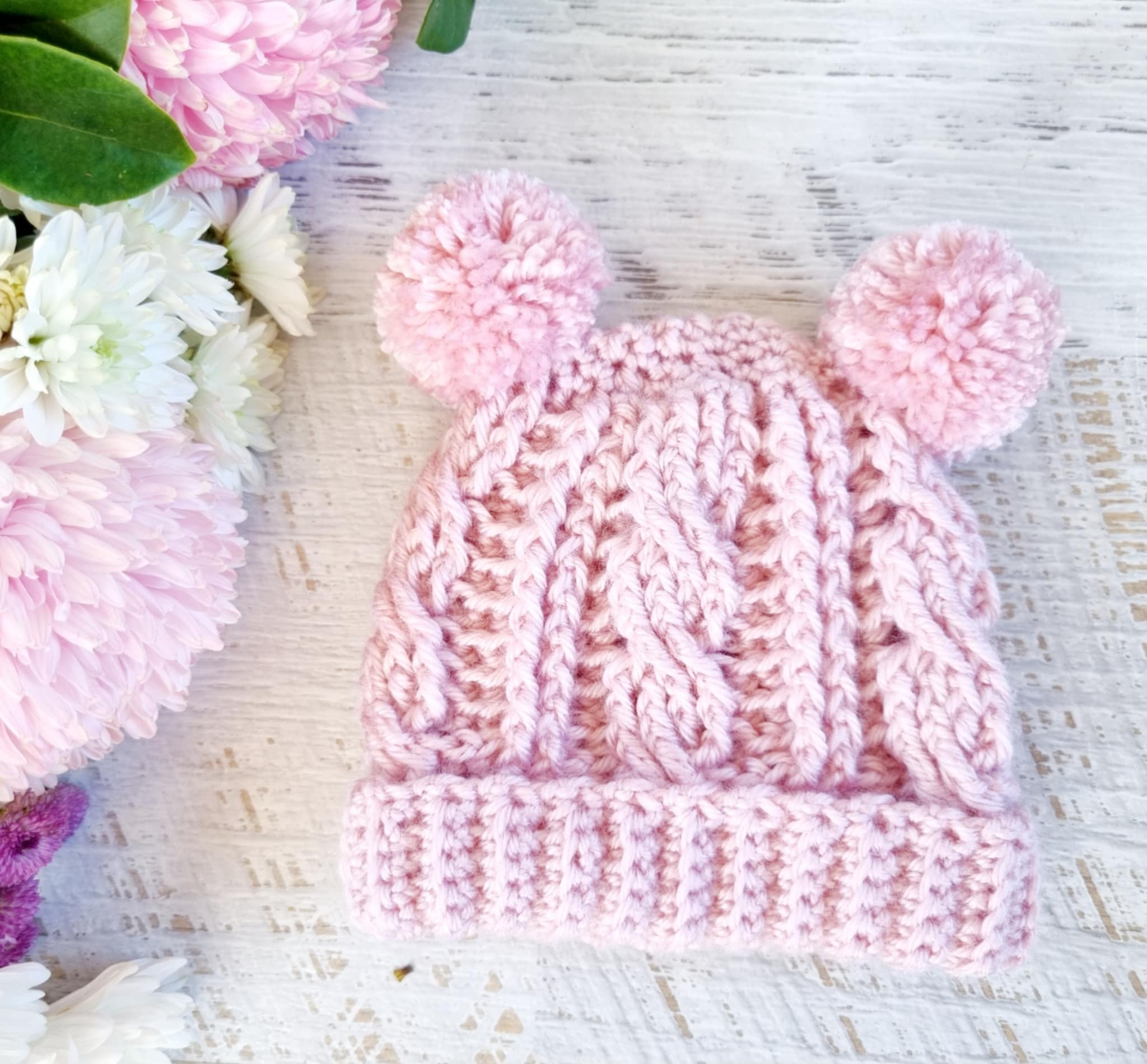 Baby Beanie | Newborn | Cable | Crochet | Knit | Hat
