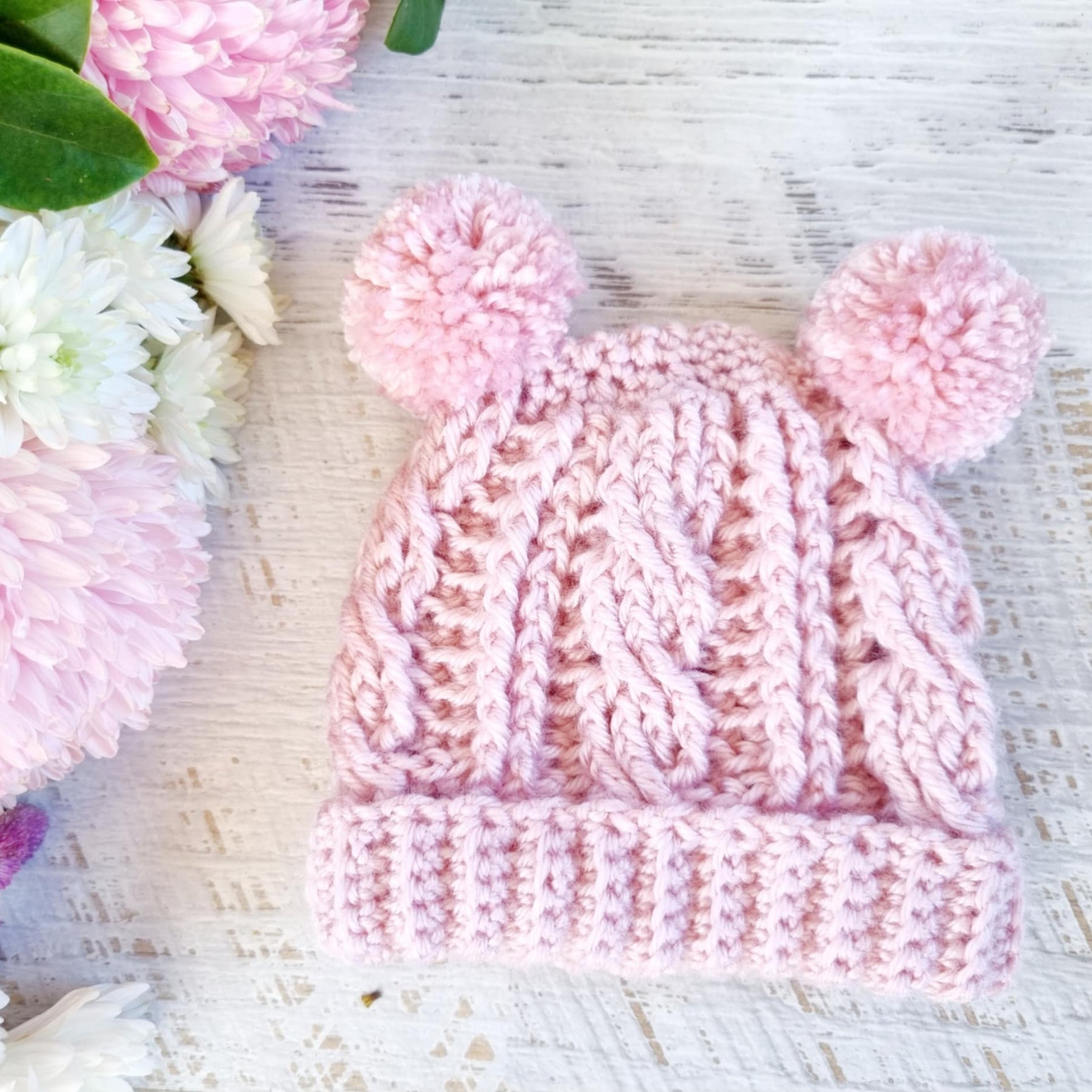 Baby Beanie | Newborn | Cable | Crochet | Knit | Hat
