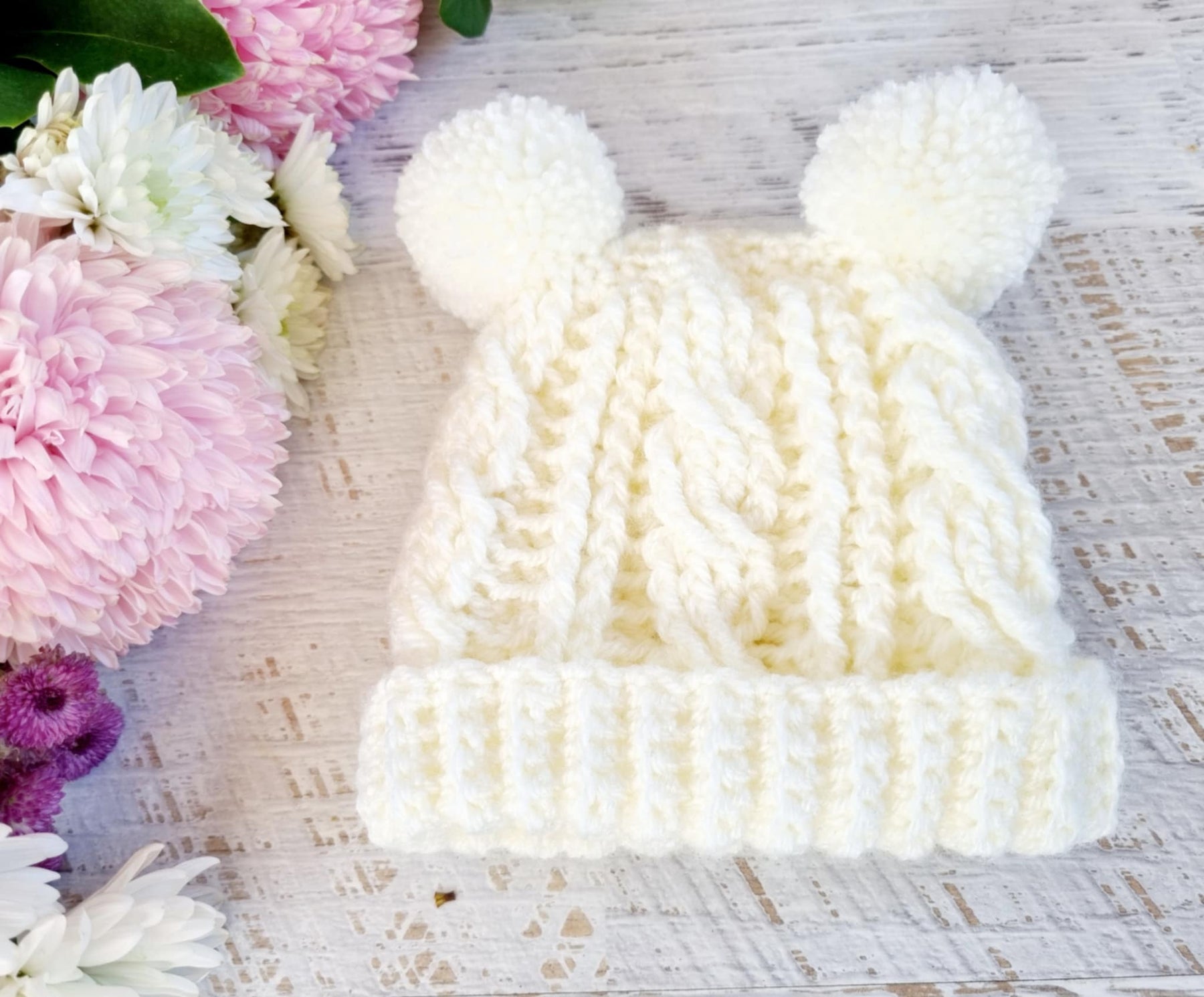 Baby Beanie | Newborn | Cable | Crochet | Knit | Hat