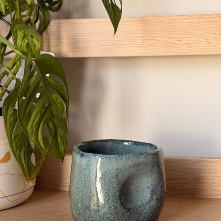 Handmade Chunky Blue/Green Ceramic Mug