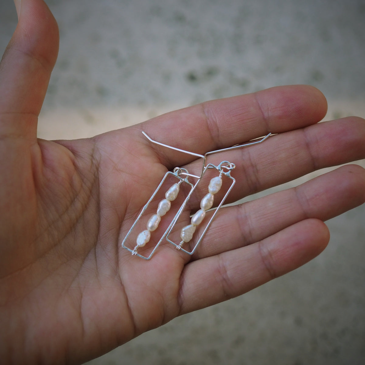 Pearl Portrait Earrings | Sterling Silver