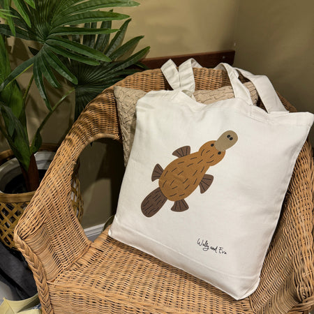 Australian Platypus 100% Cotton Tote Bag