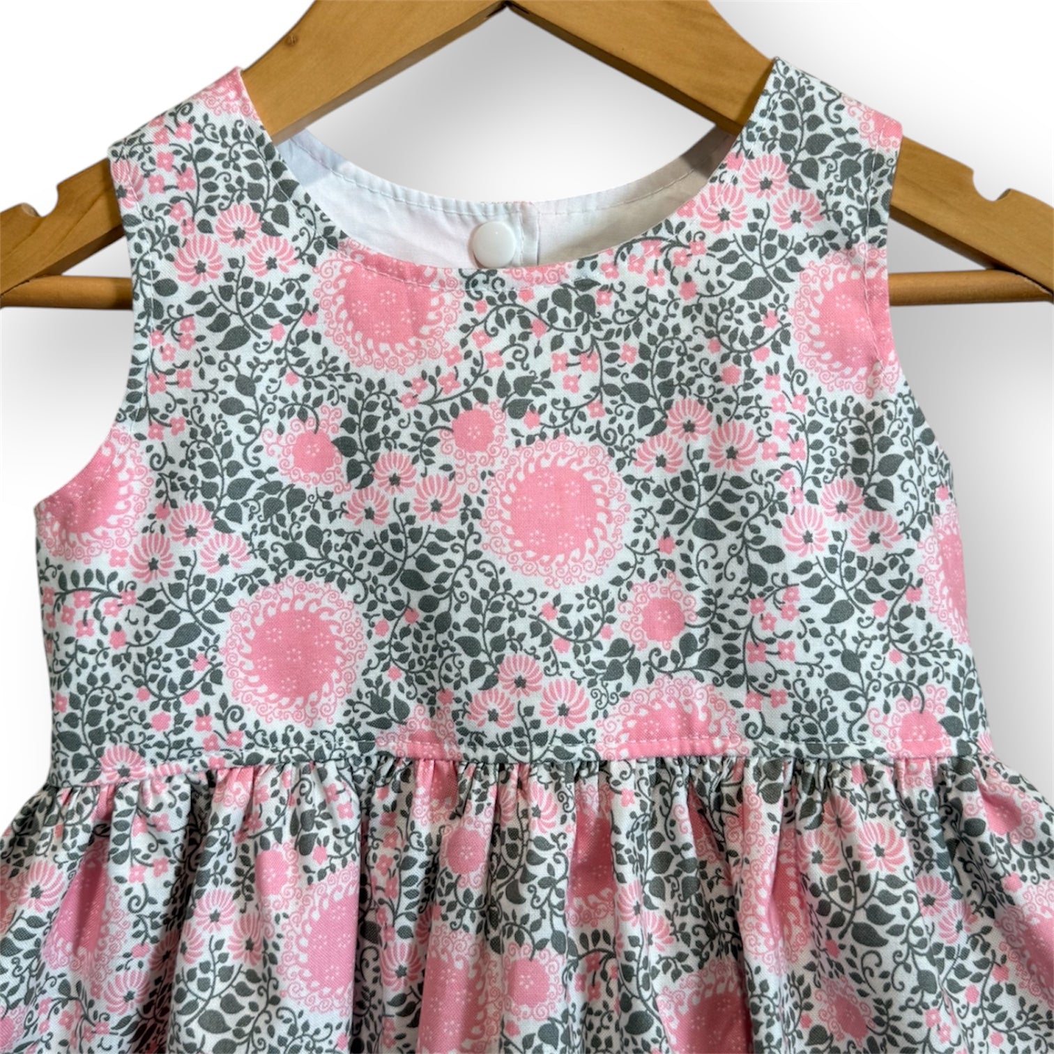 Pink Swirl Flower and Vine Baby Sundress