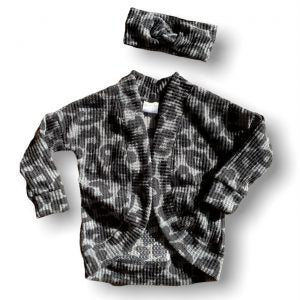 Waffle Knit Girls Cocoon Cardigans (SIZES 000-3)