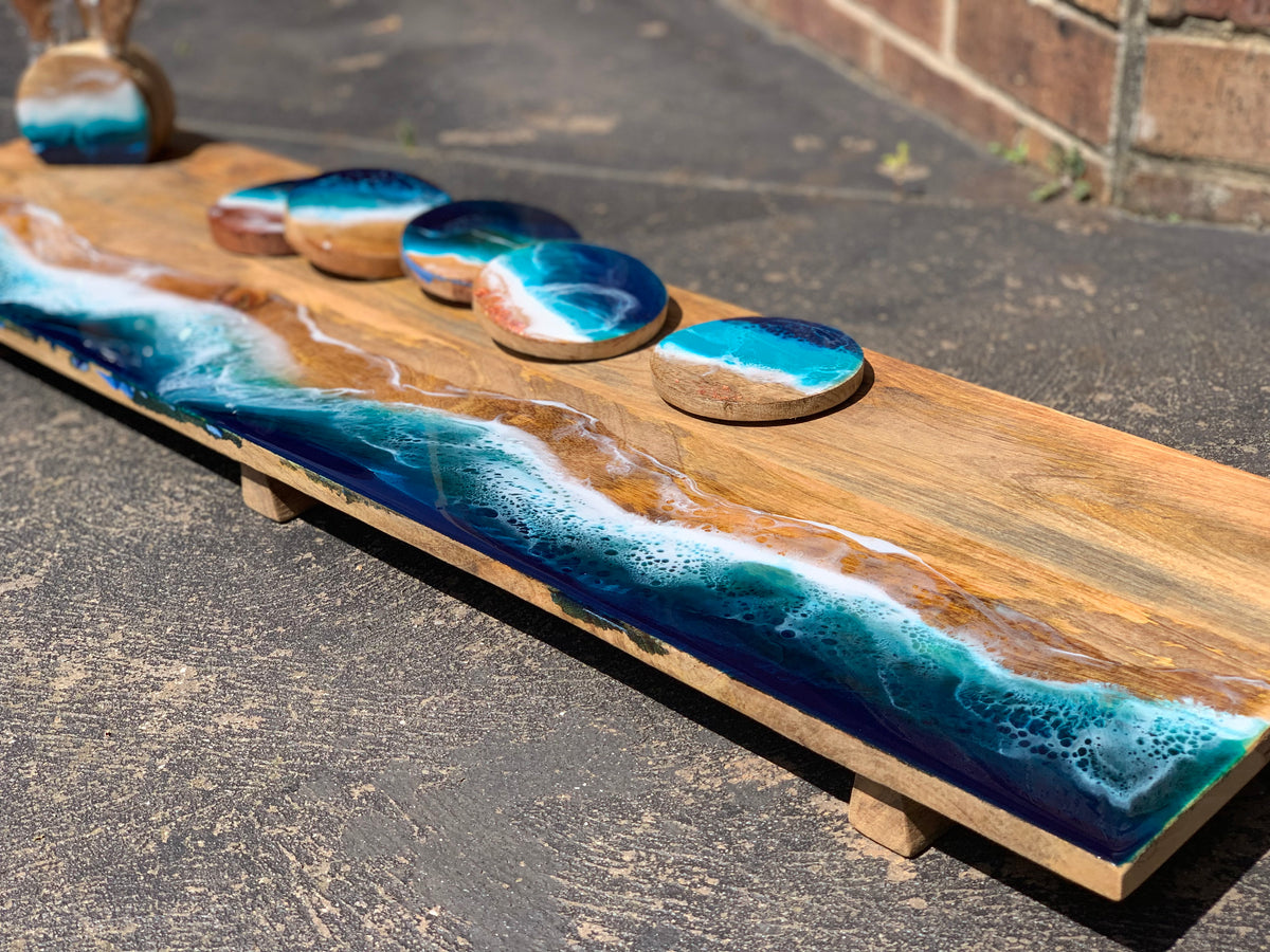 Serving board | grazing board | ocean | charcuterie board | home decor | Made to Order 3-4 Weeks