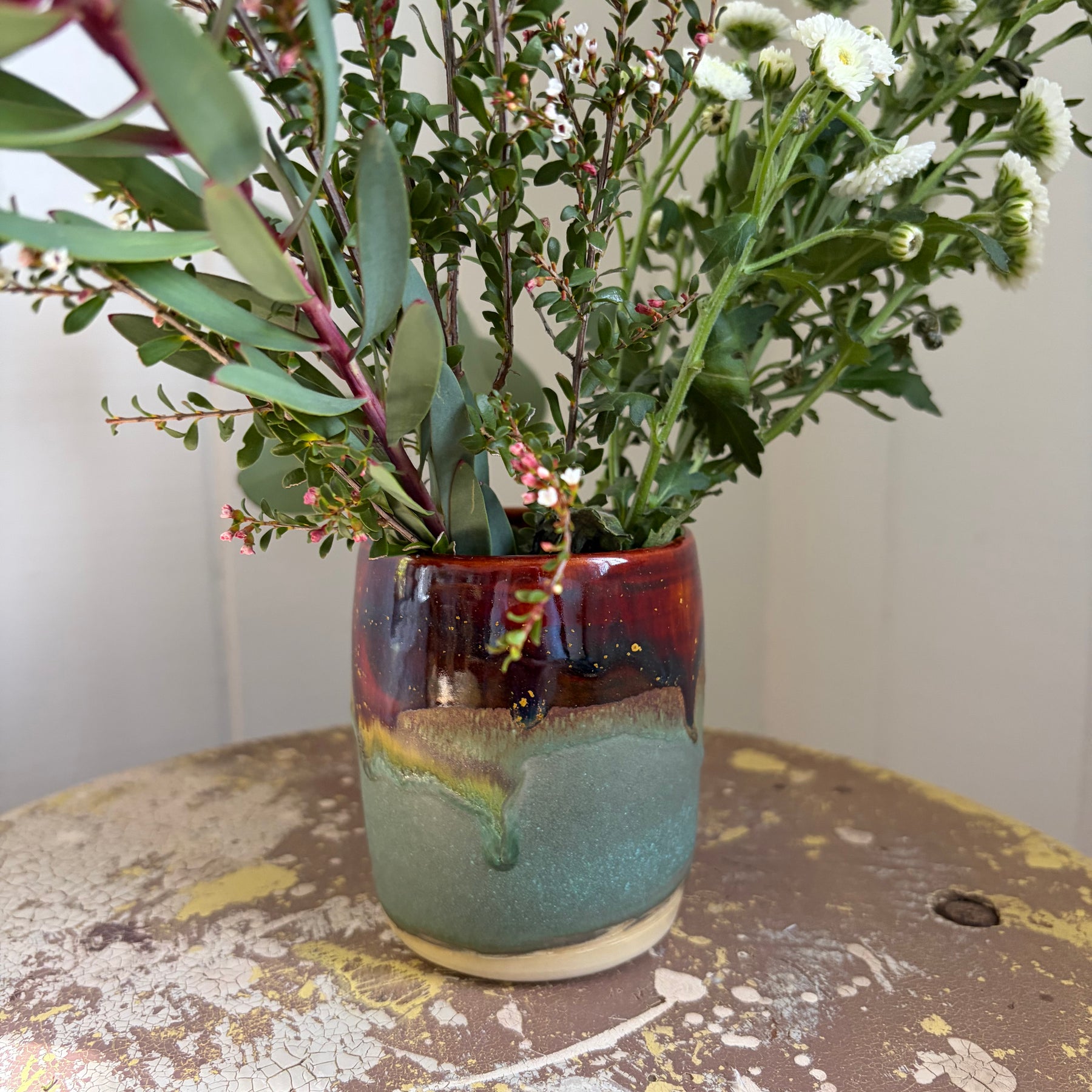 Handmade Australian Clay Vase - Earthy Tones