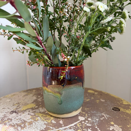 Handmade Australian Clay Vase - Earthy Tones