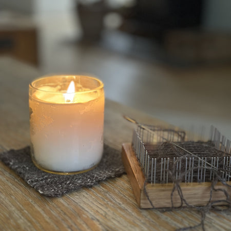 Handspun Natural Fibre Woven Candle Mat
