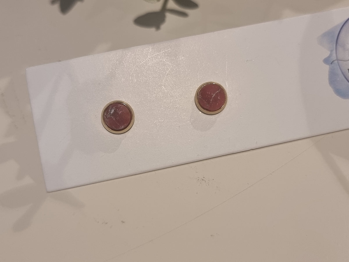 Red Agate Studs