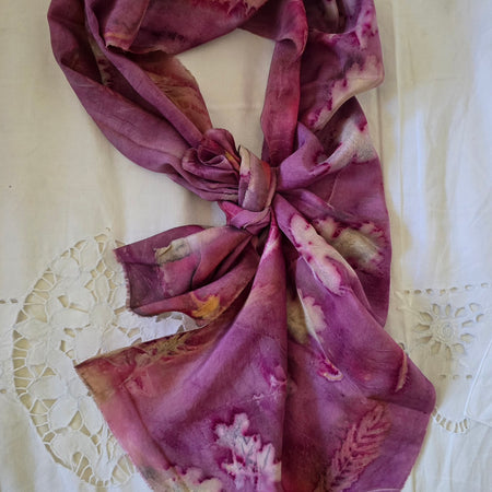 Wandered Leaf Eco-Printed Silk Scarf
